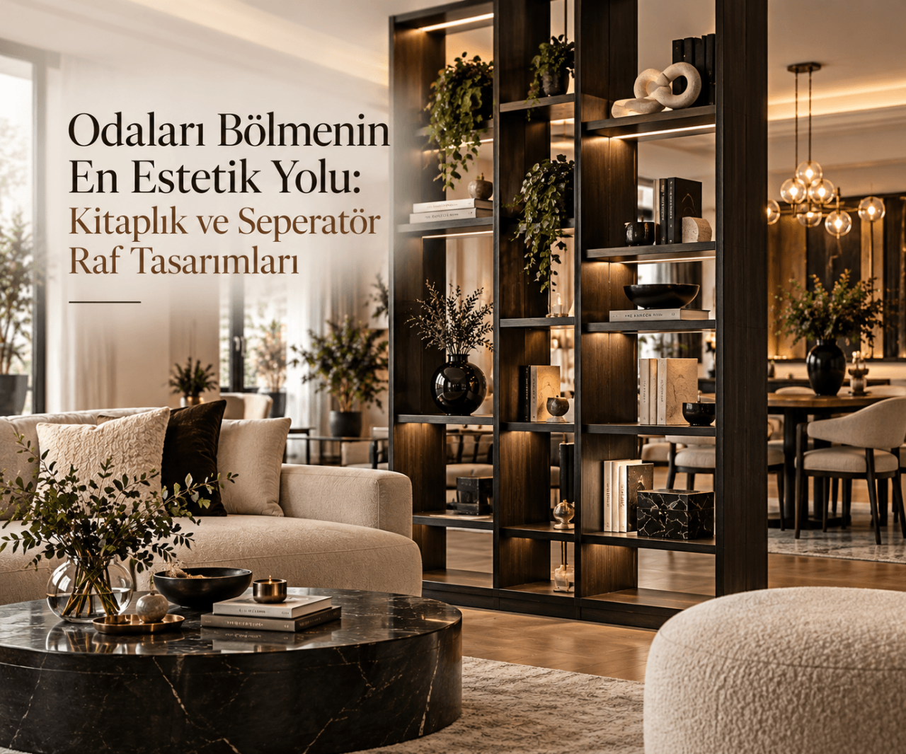 Odaları Bölmenin En Estetik Yolu: Kitaplık ve Seperatör Raf Tasarımları