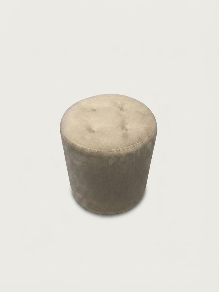 Modern Vizon Kadife Puf / Yuvarlak Oturma Pufu