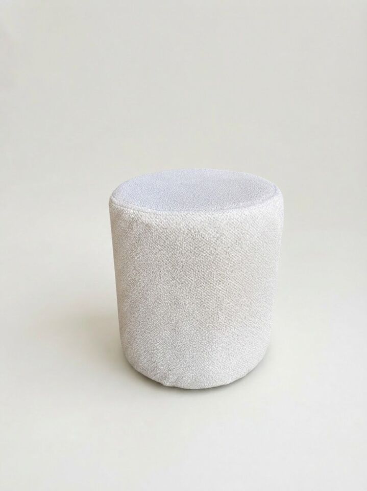 Modern Bukle Kumaş Silindir Puf / Dekoratif Oturma Pufu