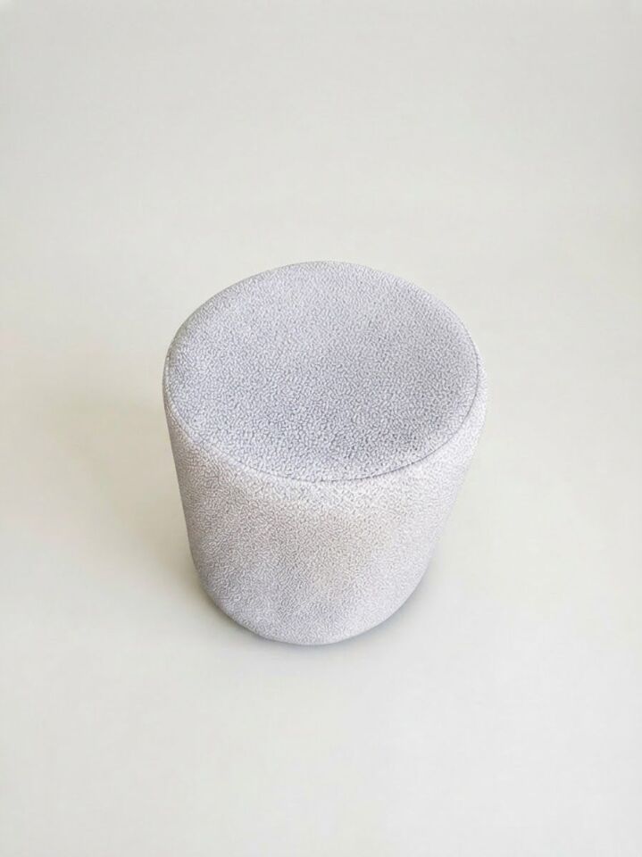 Modern Bukle Kumaş Silindir Puf / Dekoratif Oturma Pufu