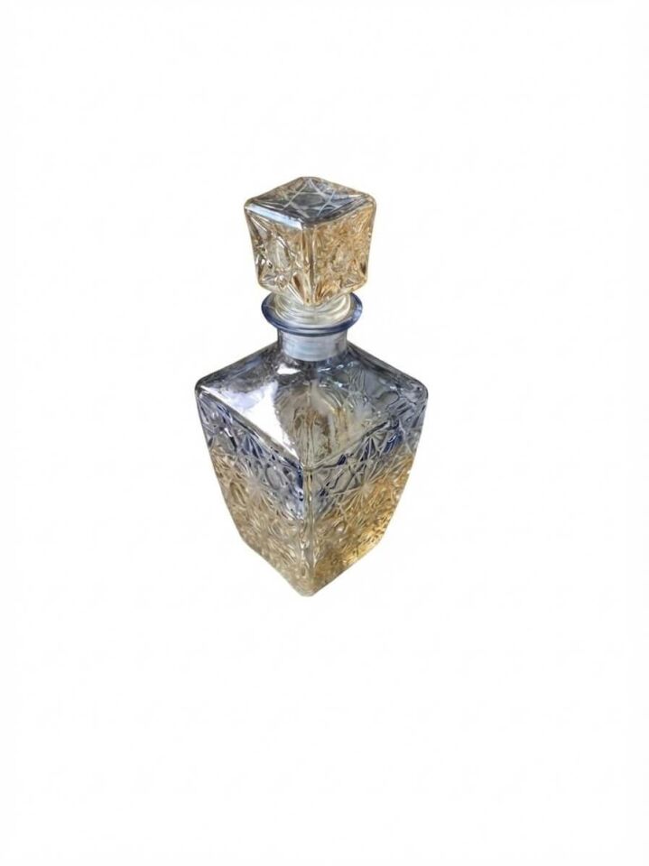 Ombre-Mavi  Renk Geçişli Kristal Kesme Desen Cam Sürahi / Dekoratif  Şişe