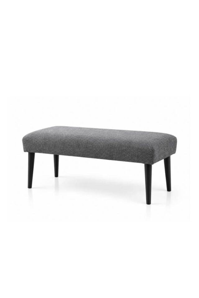 Antrasit Gri Kumaş Döşemeli Siyah Ayaklı Bench