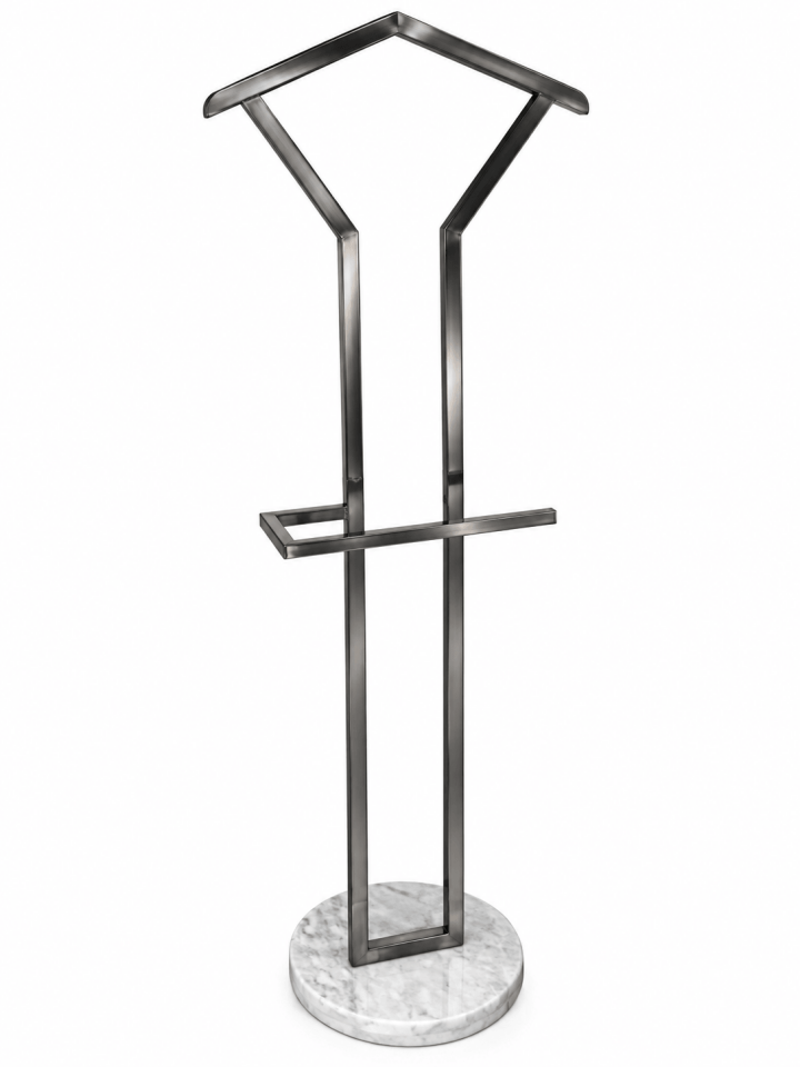Antrasit Metal Gövdeli Beyaz Mermer Tabanlı Modern Dilsiz Uşak
