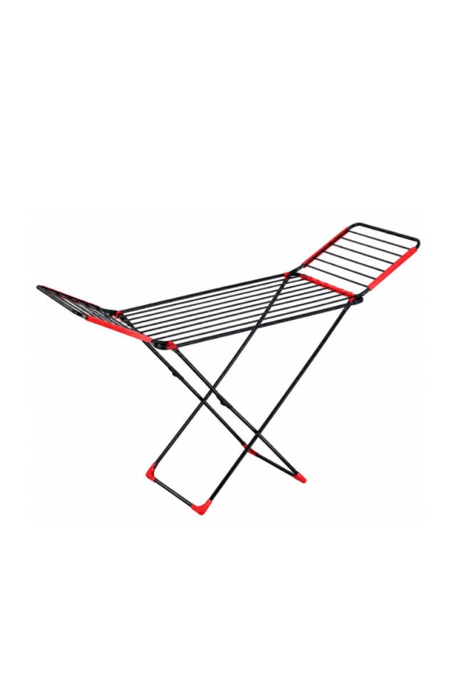 Power Laundry Drying Rack Siyah Kırmızı Katlanabilir Çamaşır Kurutmalığı